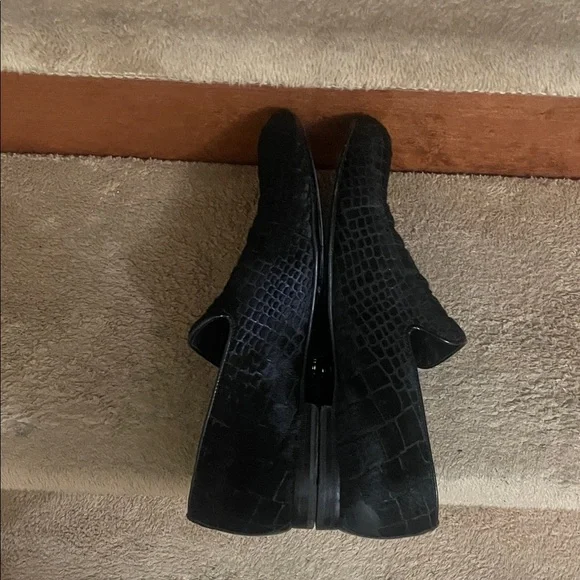 Jimmy Choo Black Textured Loafers